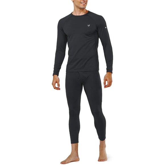 Thermal Underwear for Men Long Johns Fleece Lined Base Layer Set for Winter Top